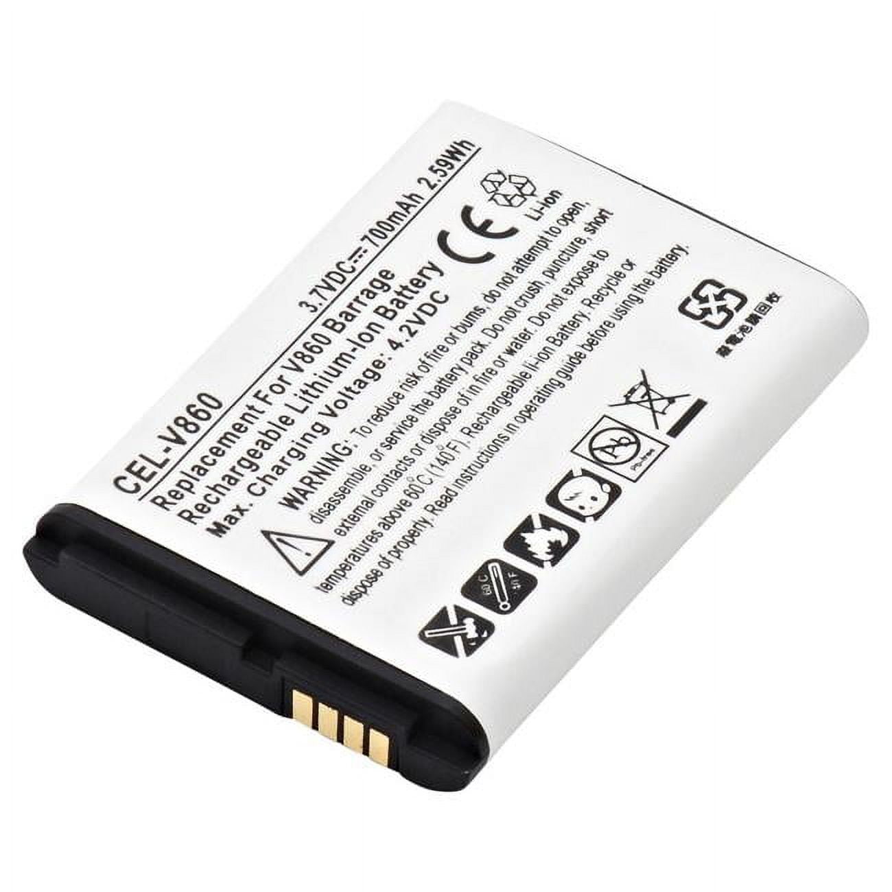 Picture of Ultralast CEL-V860 3.7V & 700 mAh Replacement Lithium-Ion Battery for Motorola BARRAGE V860 Cellular Phone