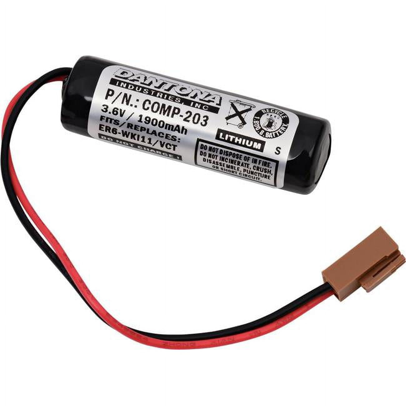 Picture of Dantona COMP-203 3.6V & 2600 mAh Replacement PLC Battery for Maxell ER6VCT