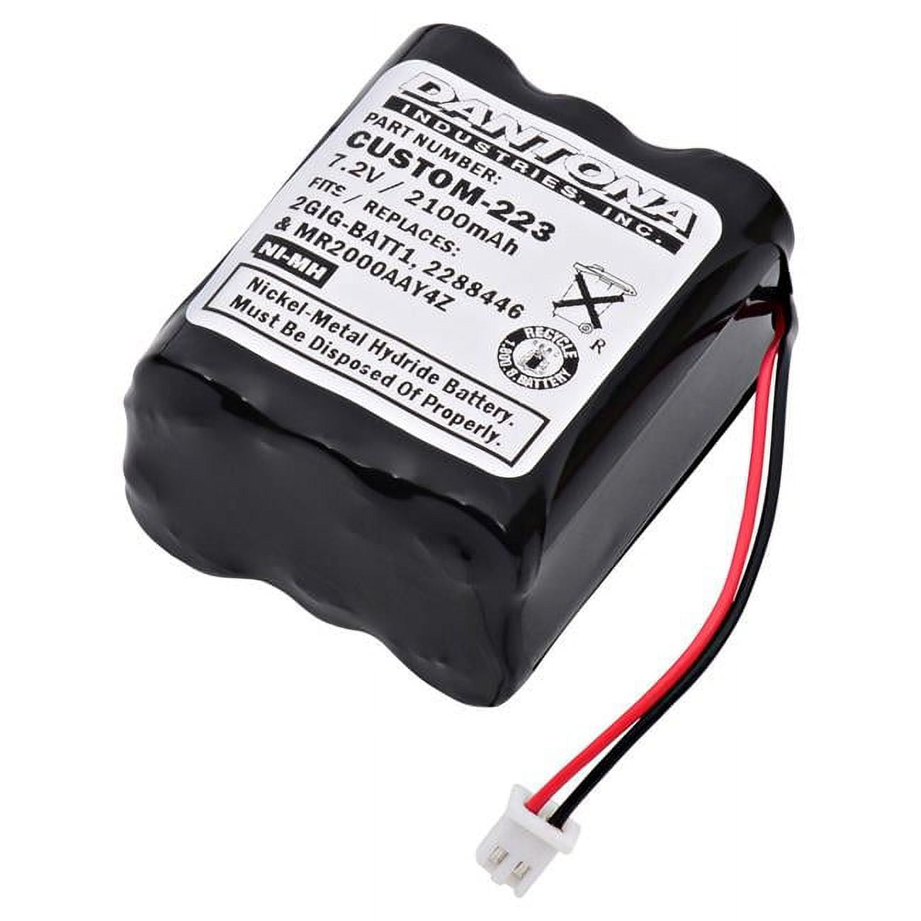 Picture of Dantona CUSTOM-223 7.2V & 2100 mAh Battery for Security Alarm System for 2Gig Technologies-2GIG-BATT1