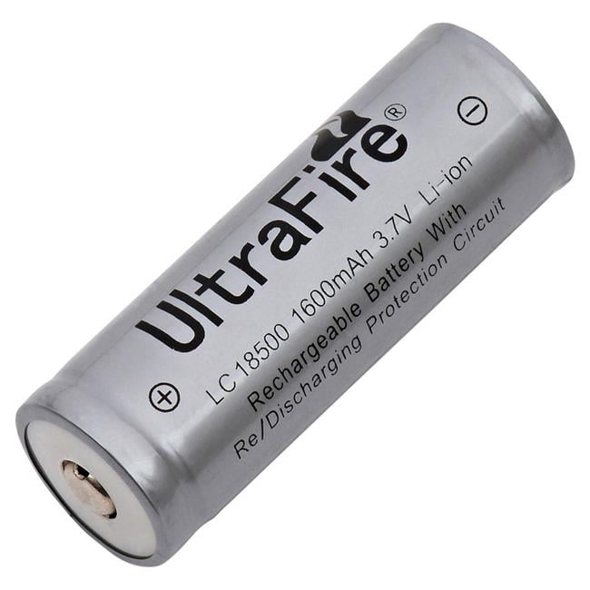 Picture of Ultrafire LION-1850-16-UF 3.7V & 1600 mAh Replacement Flashlight Battery for 18500&#44; LC18500