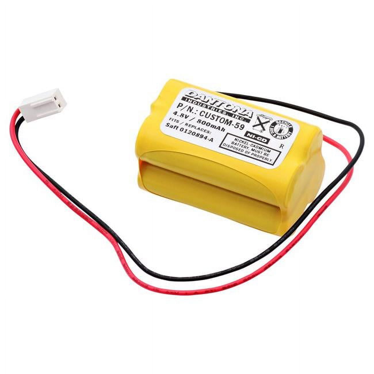 Picture of Dantona CUSTOM-59 4.8V & 800 mAh Replacement Nickel Cadmium Battery for Day-Brite - A15032-1 Emergency Lighting