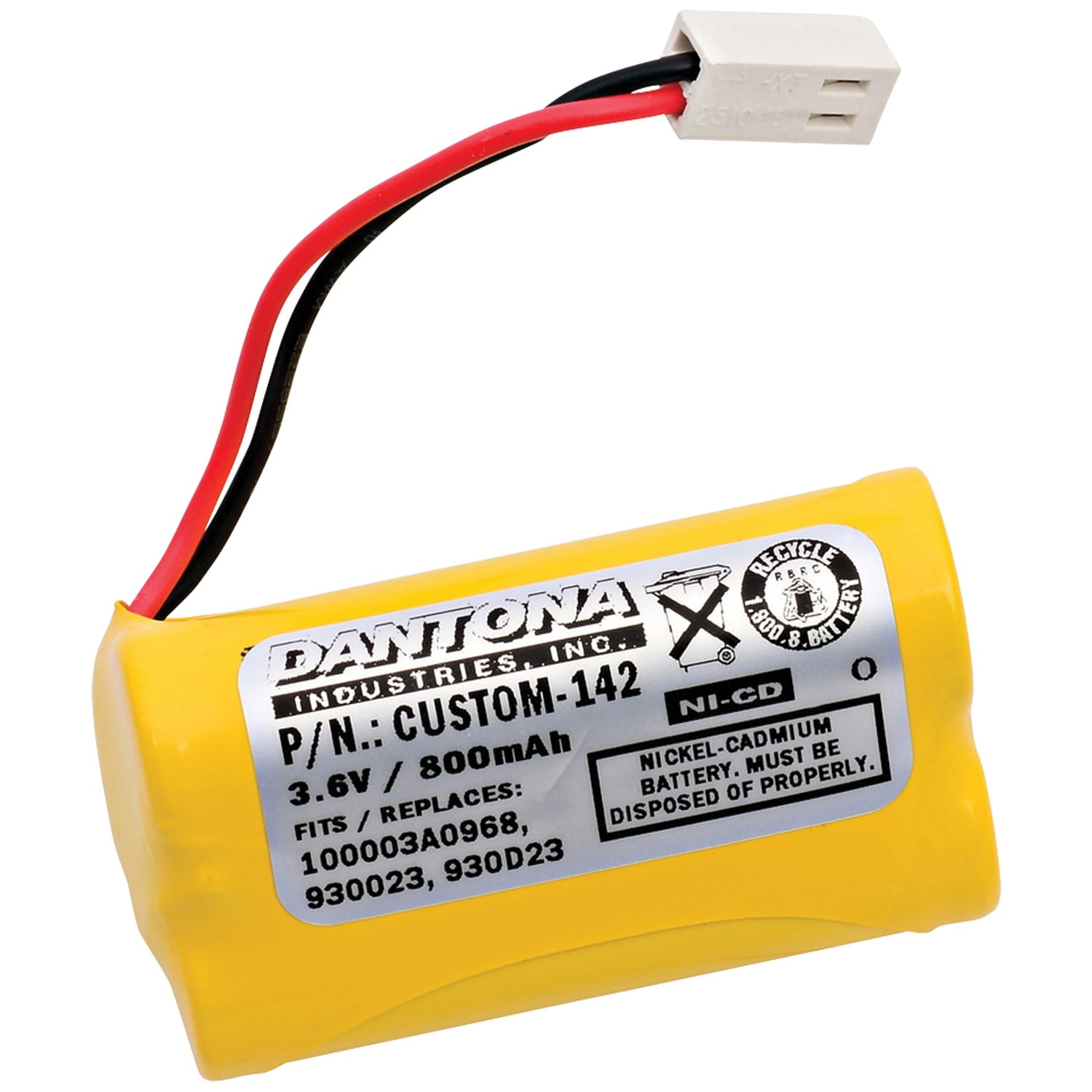Picture of Dantona CUSTOM-142 3.6V & 800 mAh Replacement Nickel Cadmium Battery for Yorklight B15AA02 Emergency Lighting