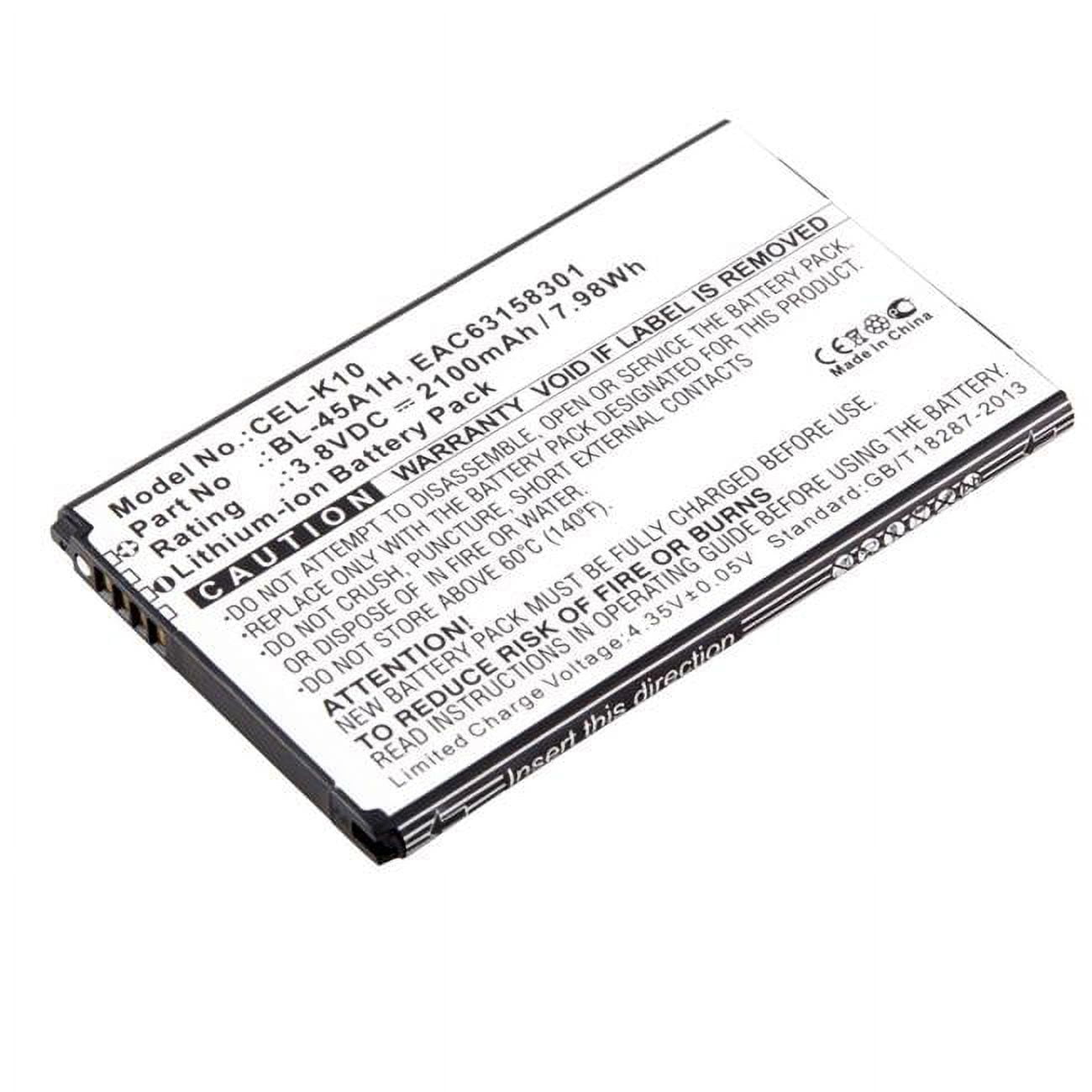 Picture of Ultralast CEL-K10 3.8V & 2100 mAh Li-ion Cell Phone Battery for LG - BL-45A1H&#44; LG - EAC63158301