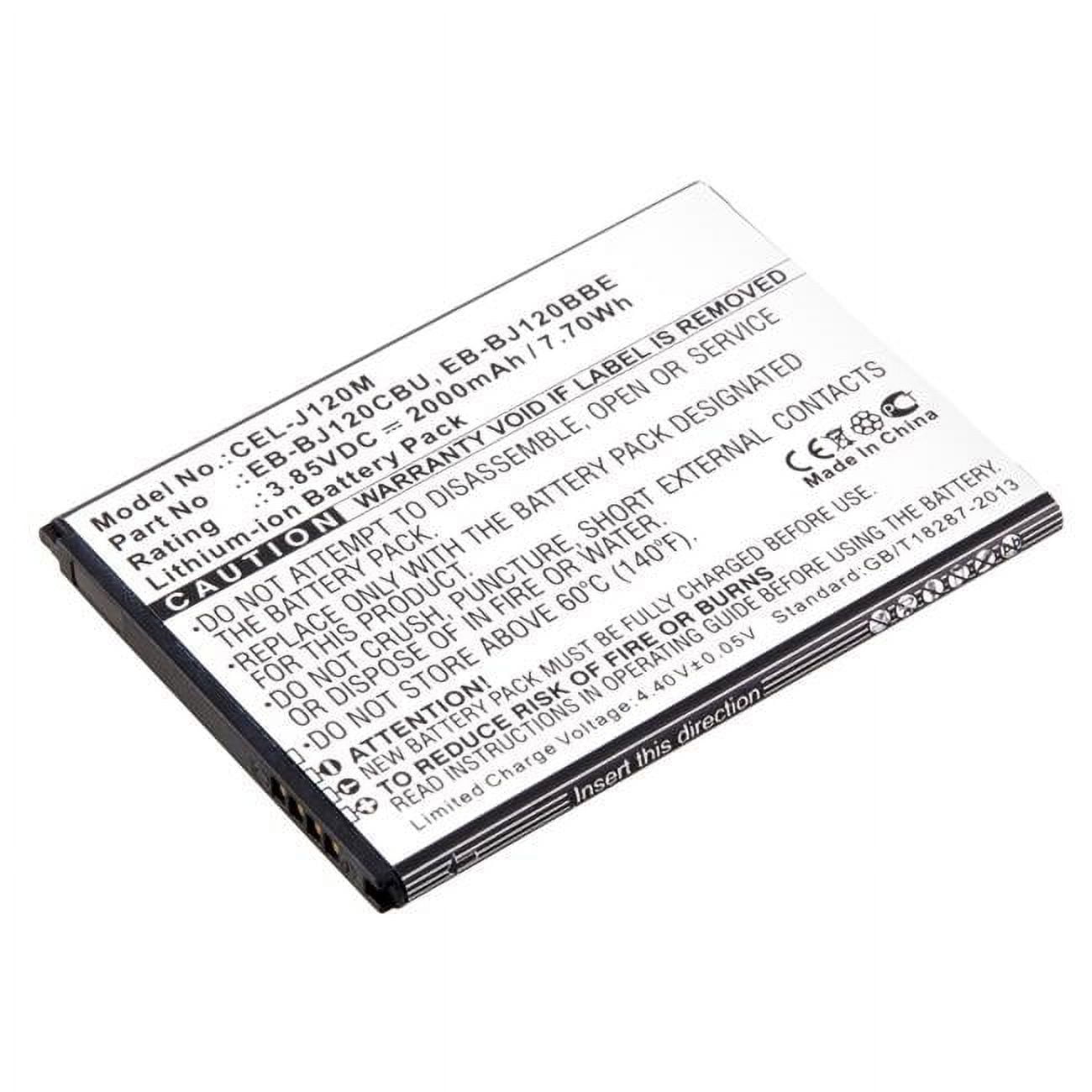 Picture of Ultralast CEL-J120M 3.8V & 2000 mAh Replacement Battery Rechargeable Li-ion Battery for Samsung - EB-BJ120BBE&#44; EB-BJ120CBU