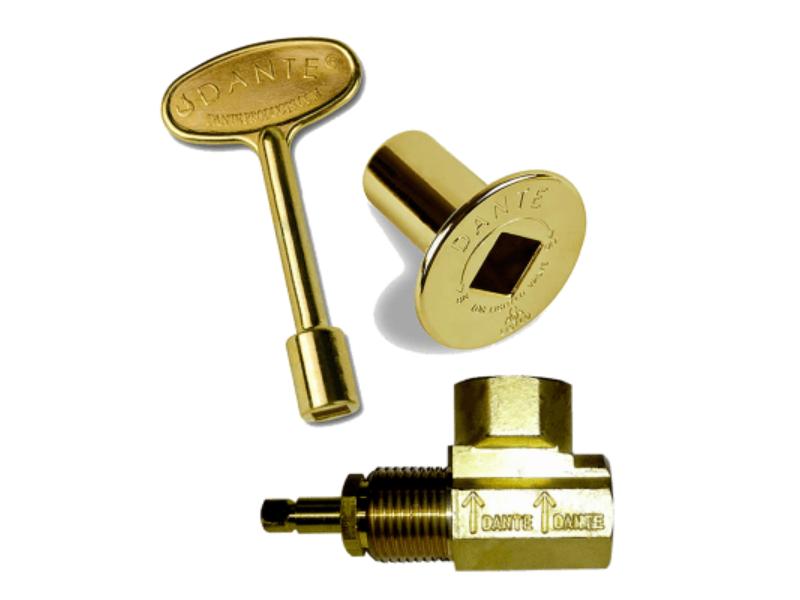 CP.911.BR Angled Globe Valve, 3 in. Key & Floor Plate Combo Pack, Brass