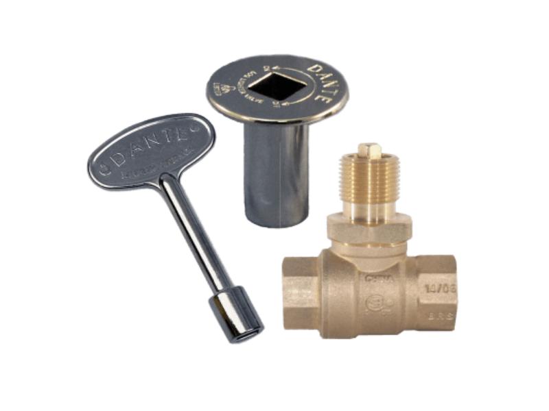 CP.BVS2.CR.B 0.75 in. Straight Ball Valve, 3 in. Key & Floor Plate Bulk Combo Pack, Chrome