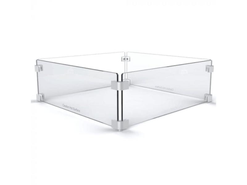 20 in. Square Glass Wind Guard Kit with 4 Piece Glass Panels