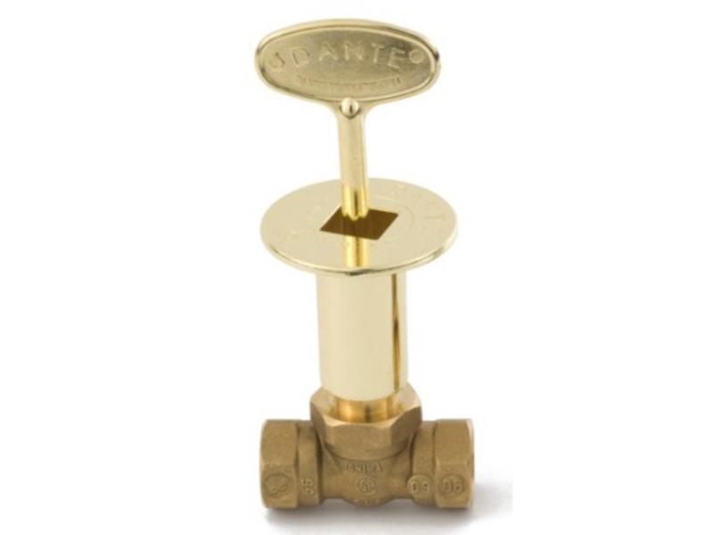 CP.910.BR Straight Globe Valve, 3 in. Key & Floor Plate Combo Pack, Brass
