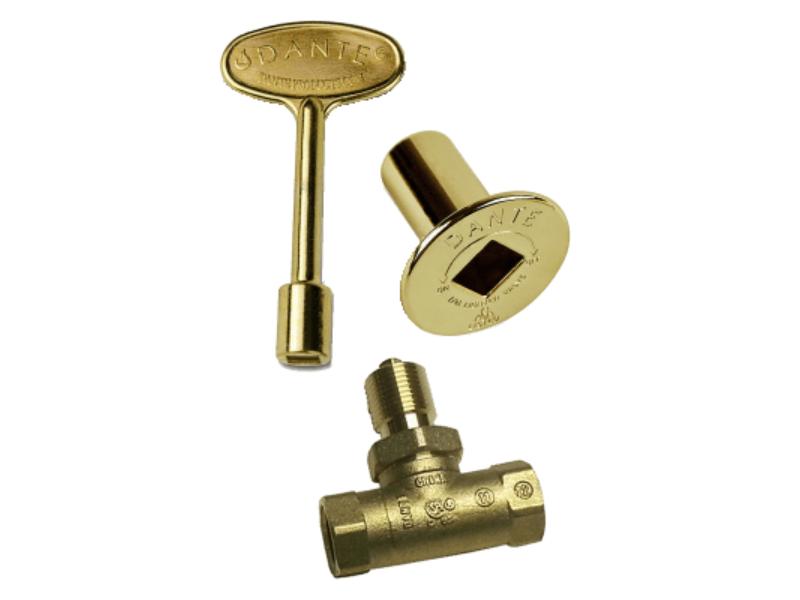 CP.BVS.BR.B Straight Ball Valve, 3 in. Key & Floor Plate Bulk Combo Pack, Brass