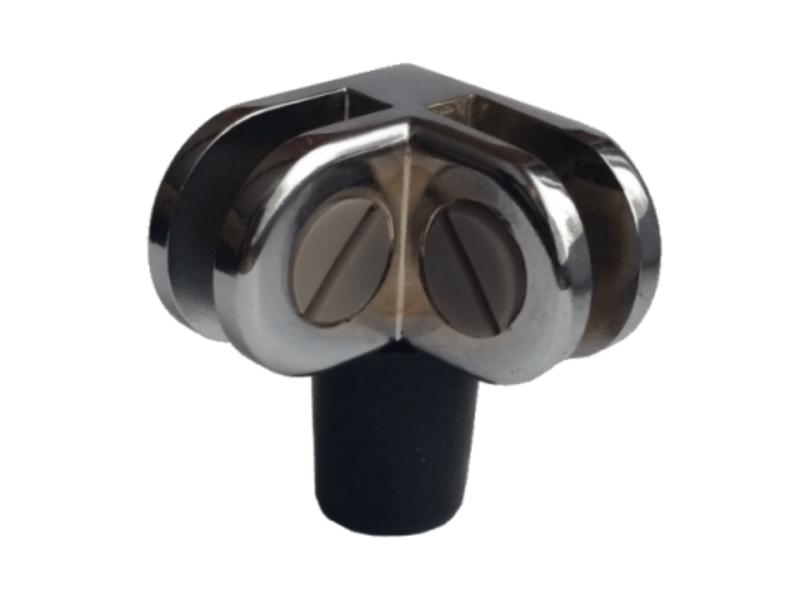 Straight Glass Connector with Black Rubber Foot