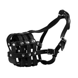 Picture of Dean & Tyler 741360336339 Leather Basket Muzzle&#44; Tall-Terrier