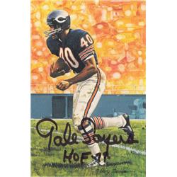 Picture of Denver Autographs 13159 Chicago Bears Gale Sayers Autographed Goal Line Art Card with HOF 1977, Black