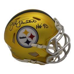 Picture of DenverAutographs 14350 Jack Lambert Autographed Pittsburgh Steelers Blaze Mini Hall of Fame JSA Helmet
