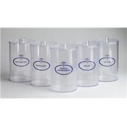 Picture of Tech Med 4011 Labeled Plastic Sundry Jars, Clear