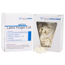 Picture of Tech Med 4423M Pre Rolled Latex Finger Cot, Medium
