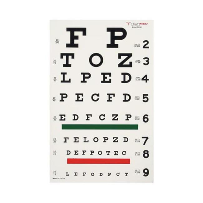 Snellen Plastic Eye Test Chart