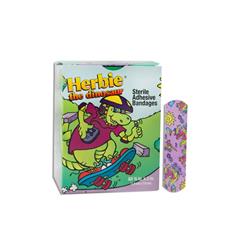 Picture of American White Cross 15601 0.75 x 3 in. Designer Adhesive Herbie the Dinosaur Sterile Bandages