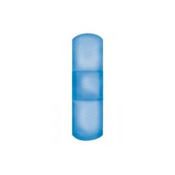 99916 1 x 3 in. Metal Detectable Sterile Plastic Adhesive Strips, Blue