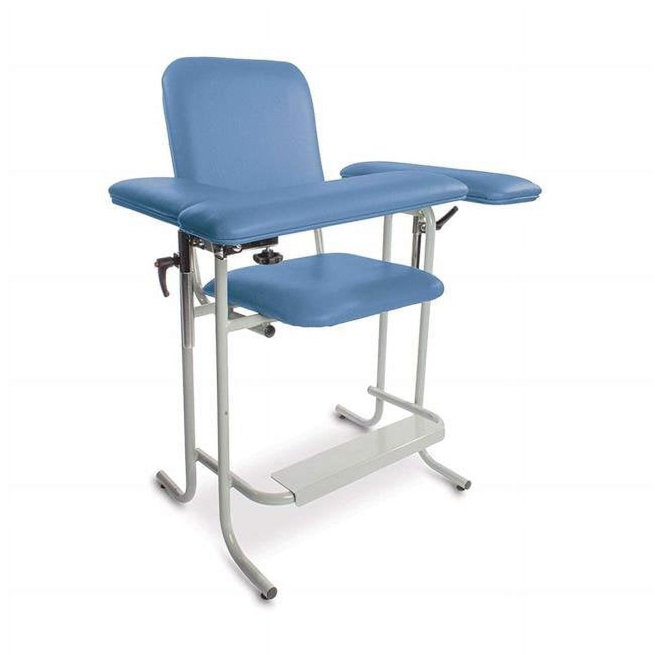Picture of Tech Med 4383-F Blood Draw Chair with Flip Arm, Blue - Tall