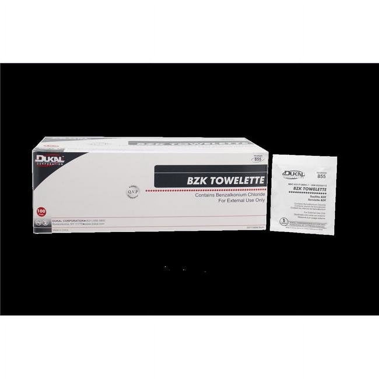 855-1200 5 x 8 in. Bzk Towelette, 3 per Strip