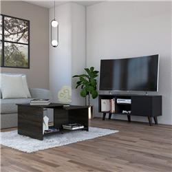 Picture of Depot Eshop CLIV15 Tampa Living Room Set&#44; Black & Espresso - 2 Piece