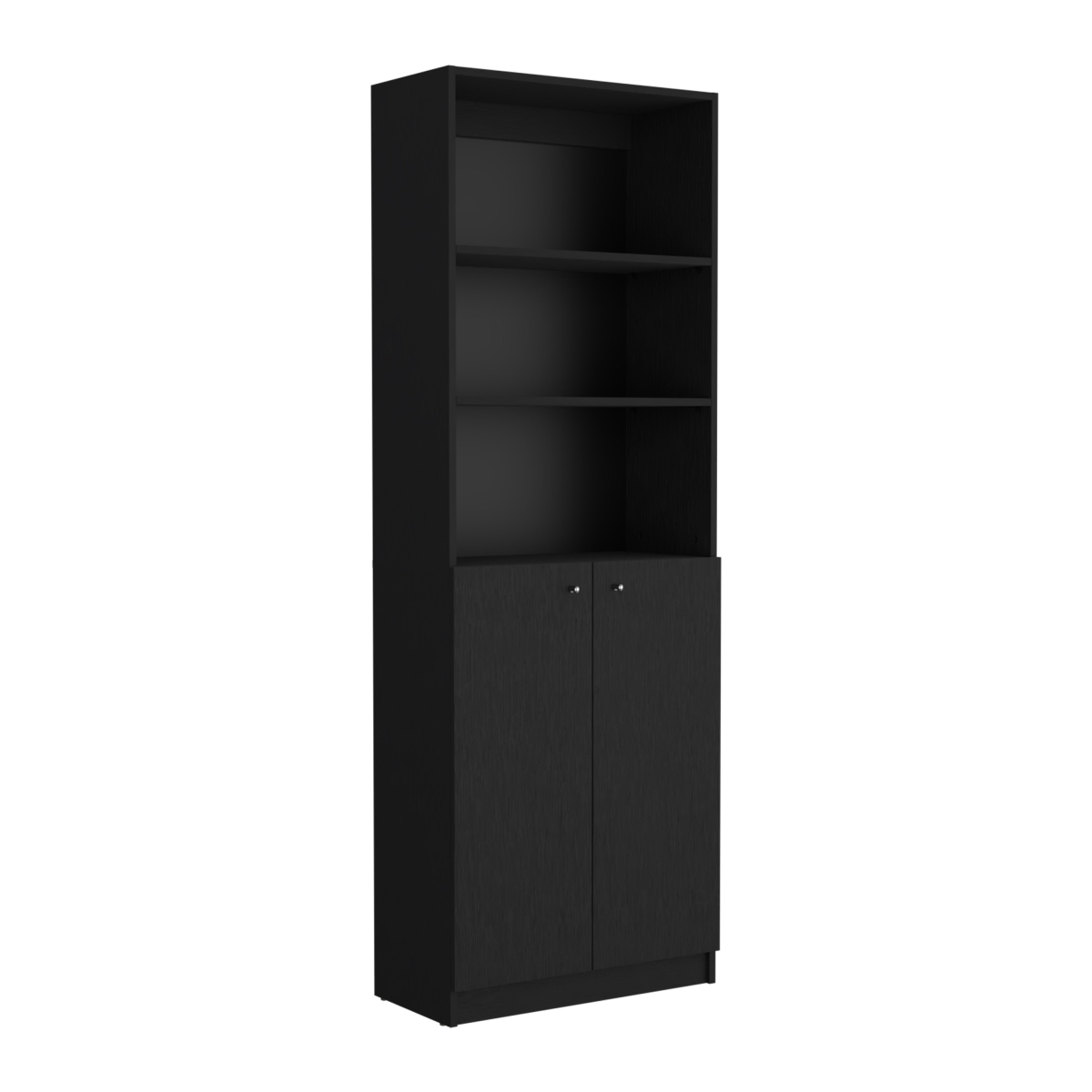 Picture of Depot E-Shop  DE-ELW9772 Vinton 2-Door Bookcase with Upper Shelves&#44; Black