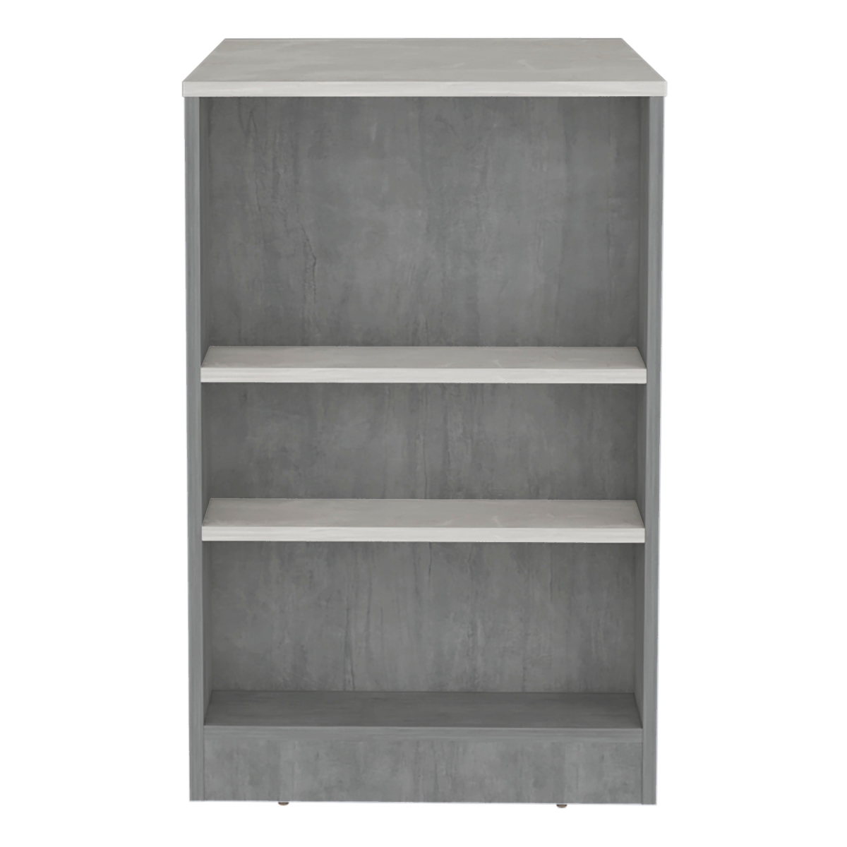 Picture of Depot E-Shop  DE-ITZ10075 Kitchen Island&#44; Kitchen Bar Table 36&apos; H&#44; 3-Side Shelves&#44; Concrete Gray / Ibiza Marble Light