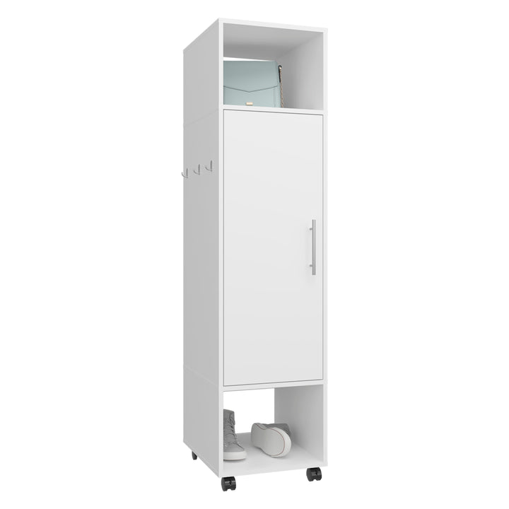 Picture of Depot E-Shop DE-CLB10844 Ambler Armoire with 3 Shelves & Full-Length Mirror&#44; White