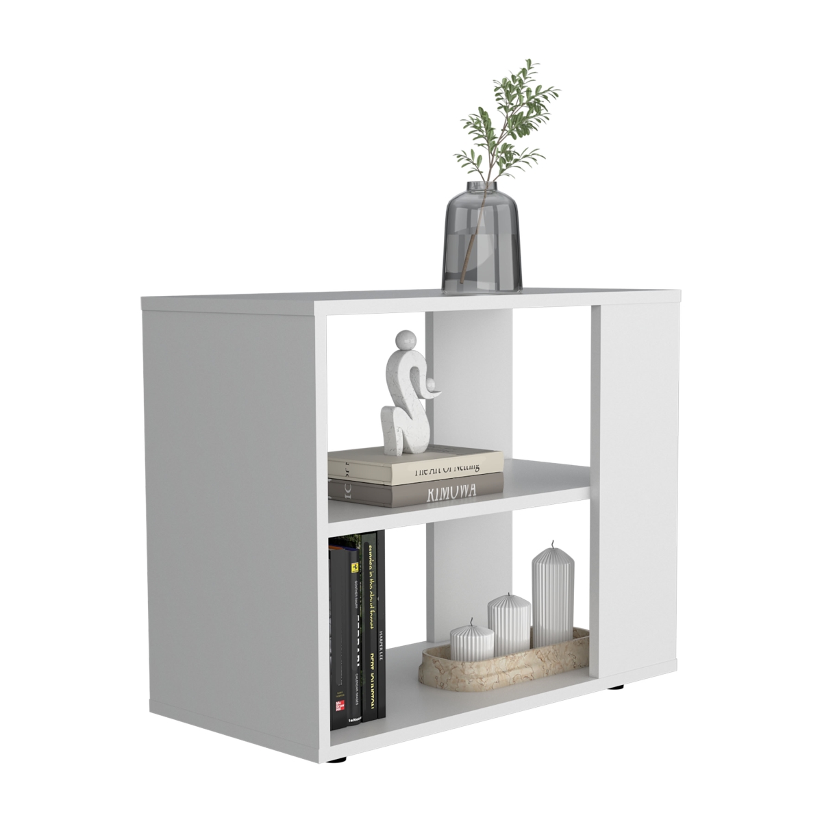 Picture of DEPOT E-SHOP DE-MLB11607 Cavalero Sideboard Table&#44; 4 Legs&#44; 2 Shelves&#44; White