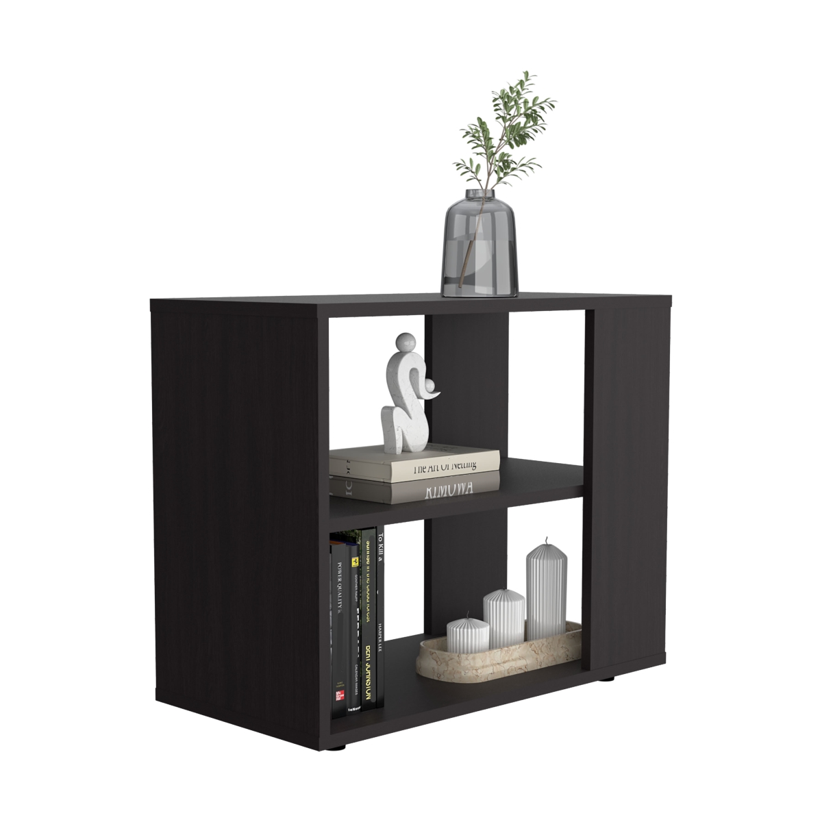 Picture of DEPOT E-SHOP DE-MLW11608 Cavalero Sideboard Table&#44; 4 Legs&#44; 2 Shelves&#44; Black Wengue