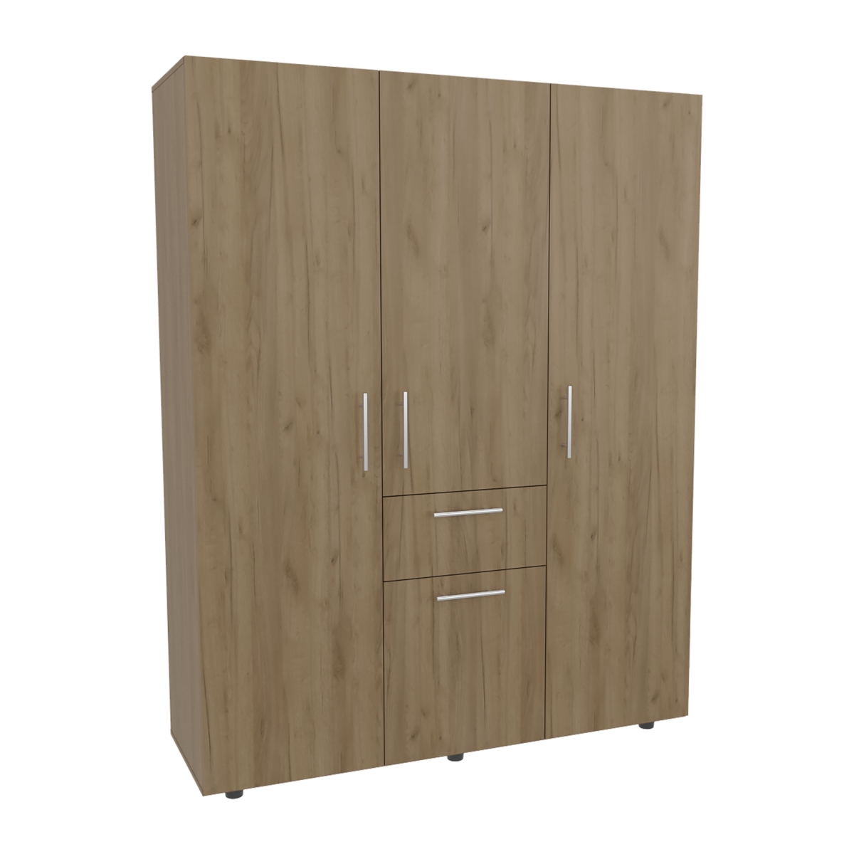 Picture of DEPOT E-SHOP DE-CLF11523 Volant Armoire&#44; 2 Doors&#44; 5 Shelves&#44; 1 Drawer&#44; Natural Oak