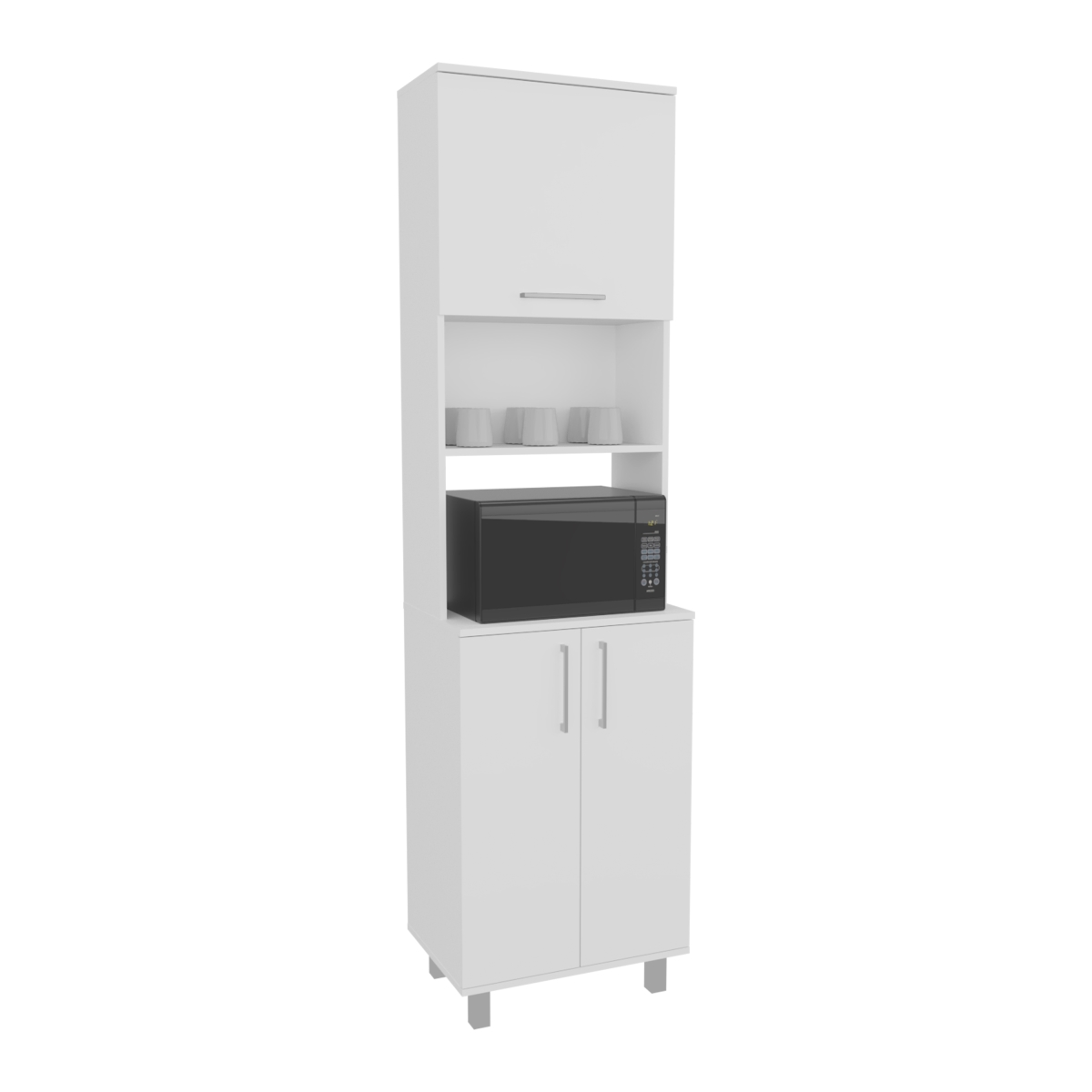Picture of DEPOT E-SHOP DE-ALB11569 Maeser Kitchen Pantry&#44; 3 Doors&#44; 4 Legs&#44; 5 Shelves&#44; White