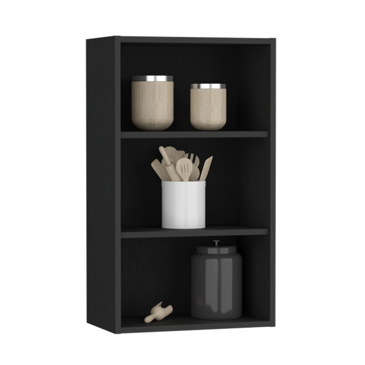 Picture of DEPOT E-SHOP DE-MLW11063 Kaltag Wall Cabinet&#44; 3 shelves&#44; Black