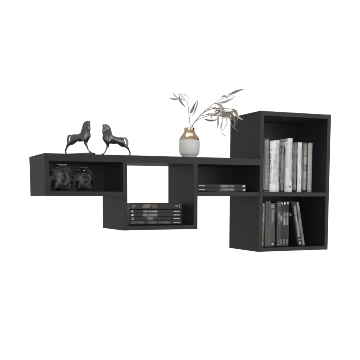 Picture of DEPOT E-SHOP DE-RLW11055 Norman Shelf&#44; 7 Shelves&#44; Black