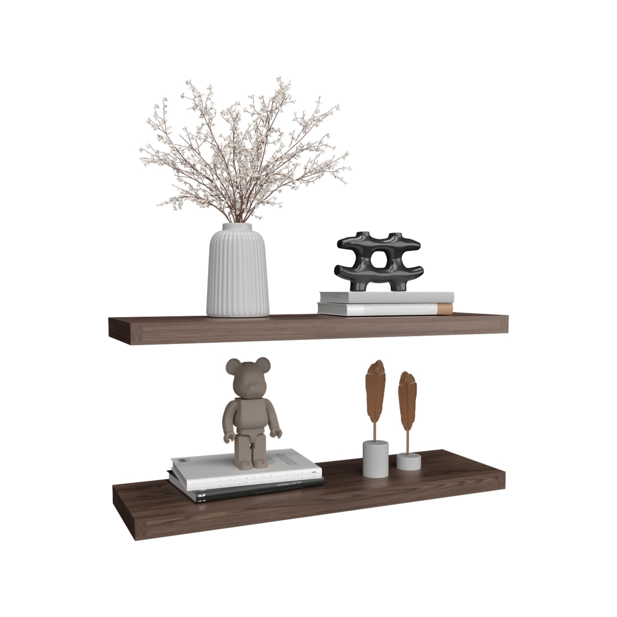 Picture of DEPOT E-SHOP DE-RLC11172 Belville Floating Shelves&#44; 2 Shelves&#44; 1.50&apos; H&#44; Walnut