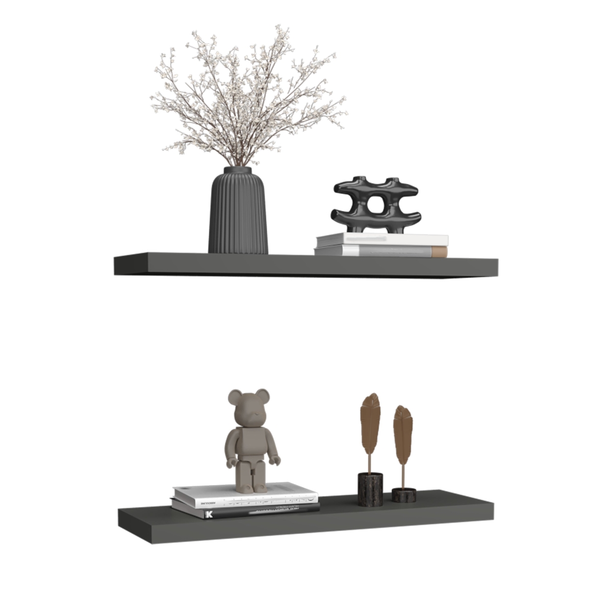 Picture of DEPOT E-SHOP DE-RLP11175 Belville Floating Shelves&#44; 2 Shelves&#44; 1.50&apos; H&#44; Matt Gray