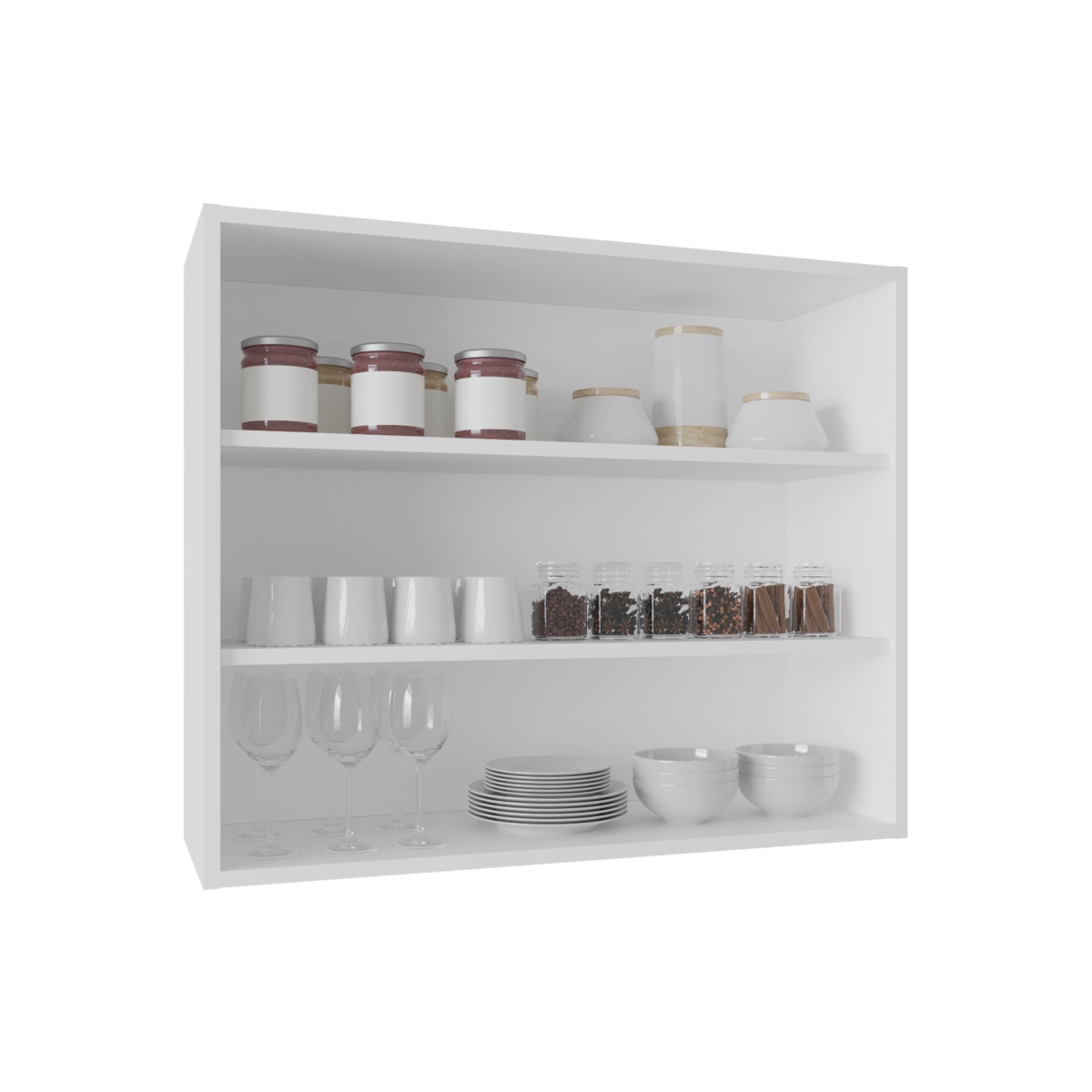 Picture of DEPOT E-SHOP DE-MLB11060 Ida Wall Shelf&#44; 3 Shelves&#44; White