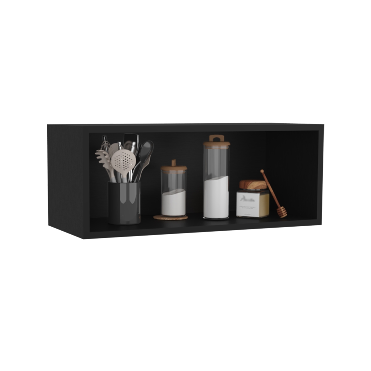 Picture of DEPOT E-SHOP DE-MLW11051 Ayden Wall Cabinet&#44; 1 Spacious Shelf&#44; Black