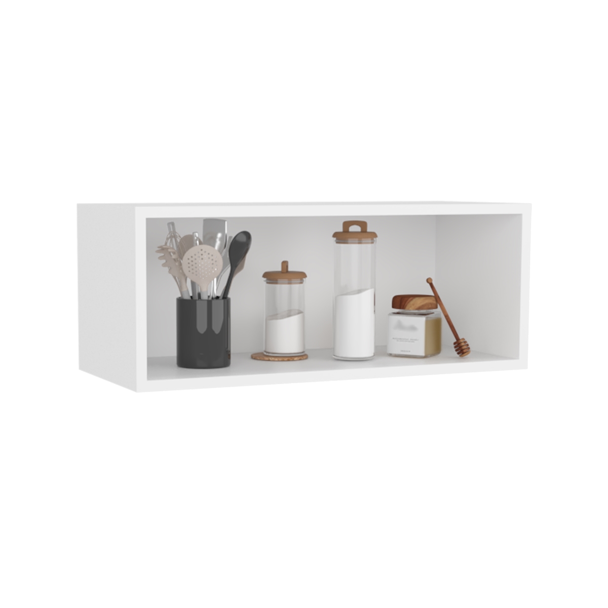 Picture of DEPOT E-SHOP DE-MLB11050 Ayden Wall Cabinet&#44; 1 Spacious Shelf&#44; White