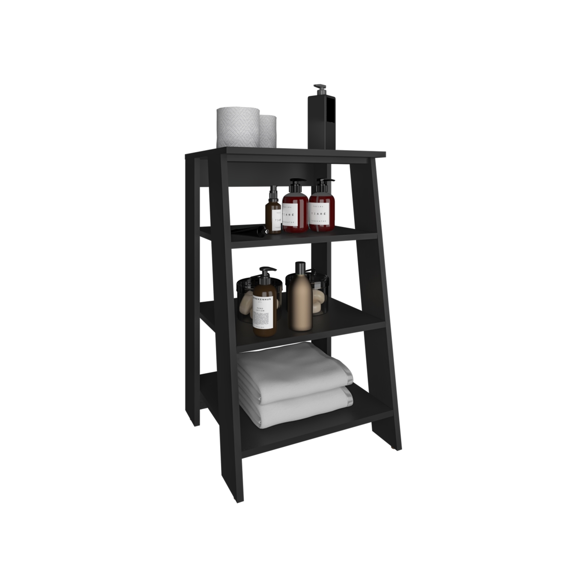 Picture of DEPOT E-SHOP DE-MLW11043 Colyn Linen Cabinet&#44; Four Shelves&#44; Vertical&#44; Black