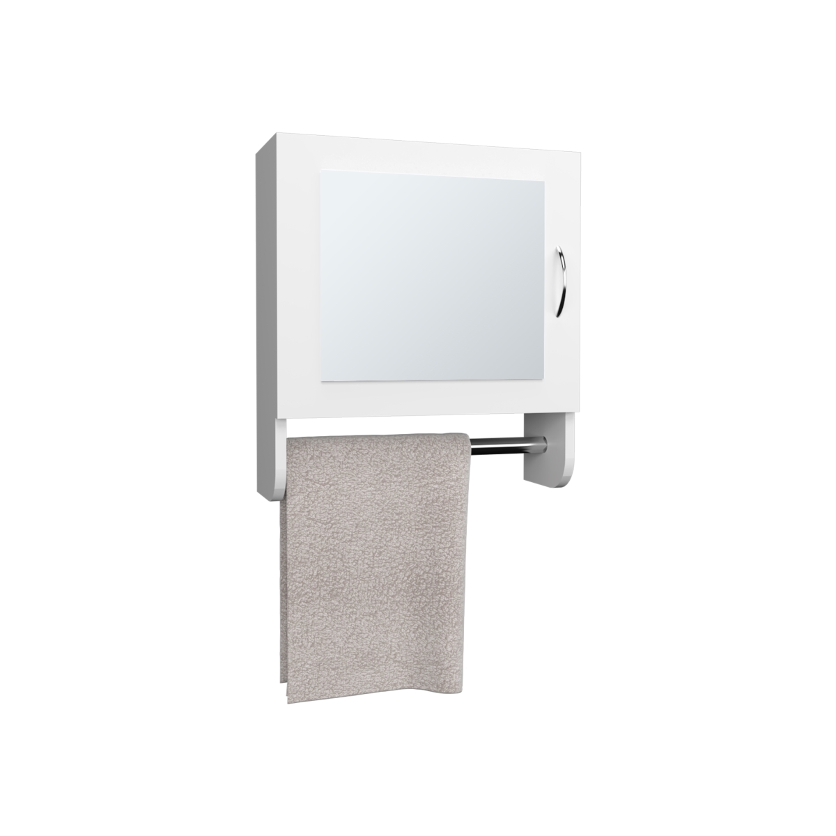 Picture of DEPOT E-SHOP DE-MLB11012 Beaver Medicine Cabinet with 1 Door&#44; 2 Shelves&#44; 1 Mirror&#44; White