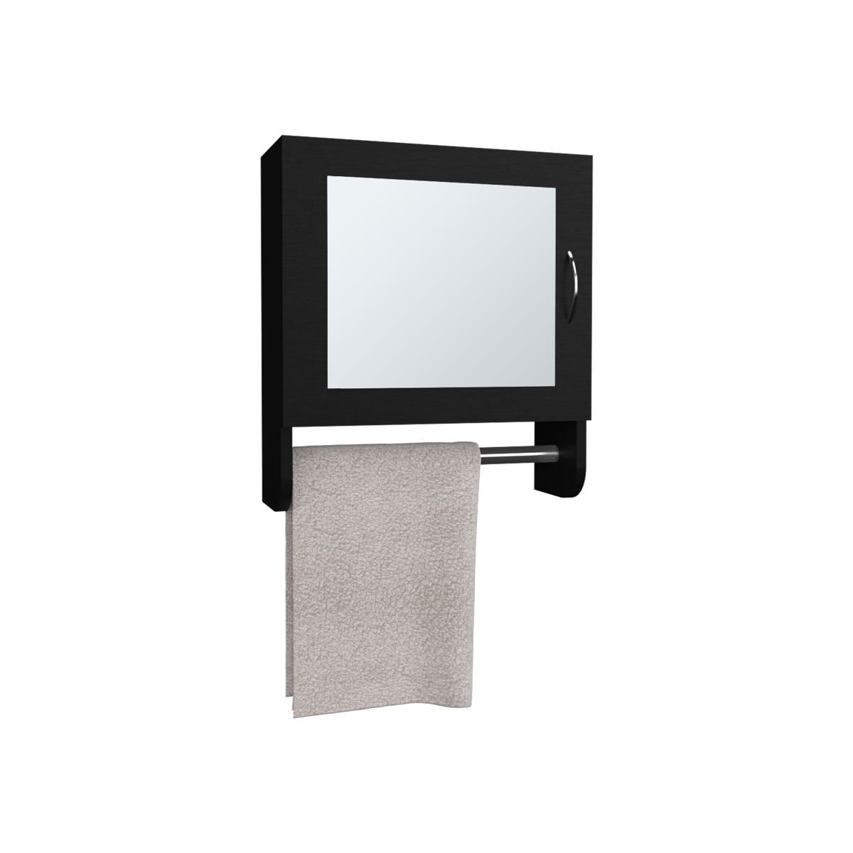 Picture of DEPOT E-SHOP DE-MLW11013 Beaver Medicine Cabinet with 1 Door&#44; 2 Shelves&#44; 1 Mirror&#44; Black