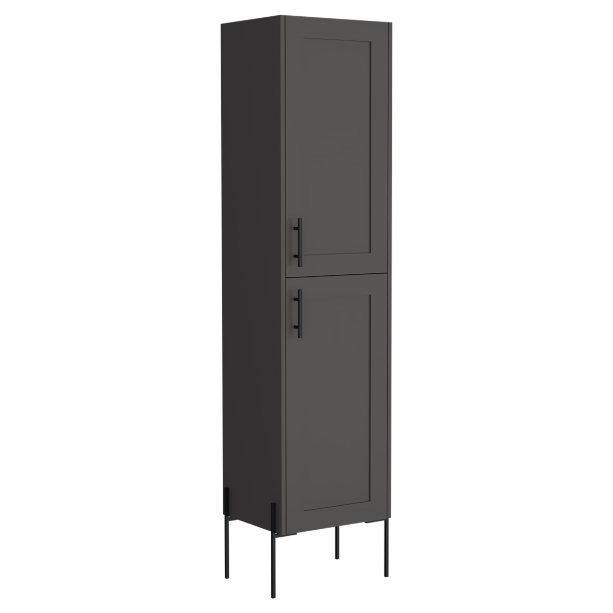 Picture of DEPOT E-SHOP DE-MLP11100 Quinby Linen Cabinet with 1 Door and 4 Shelves&#44; Matt Gray