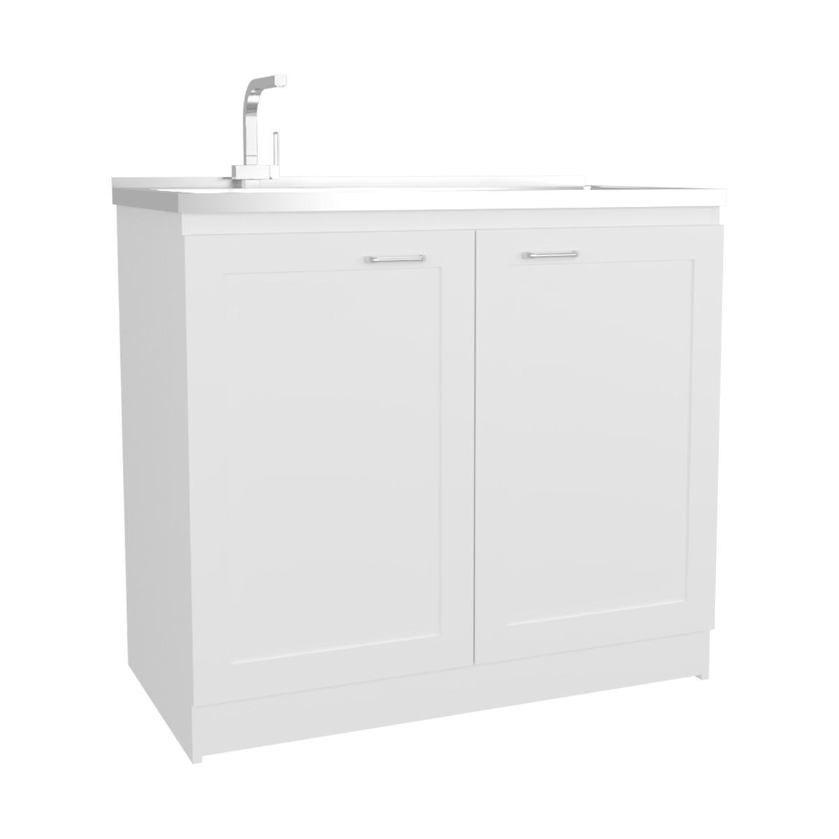 Picture of DEPOT E-SHOP DE-MLB11631 Bickleton Utility Sink Cabinet&#44; 2 Doors&#44; 2 Shelves&#44; White