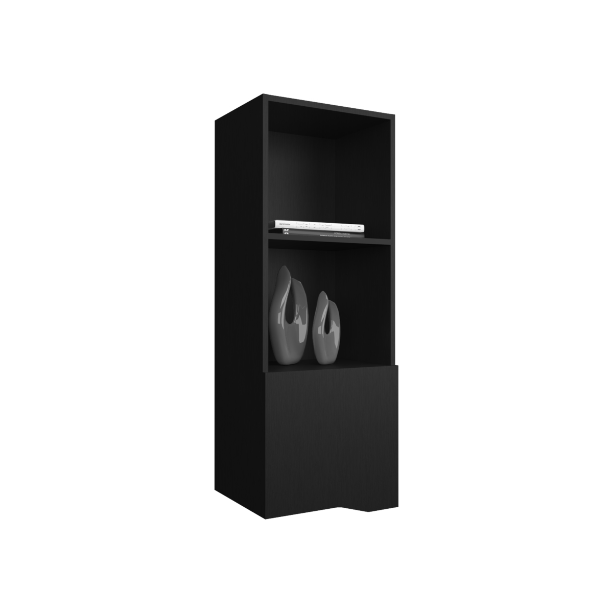 Picture of DEPOT E-SHOP DE-MLW11029 Salem Wall Cabinet with 1 Door and 3 Shelves&#44; Black