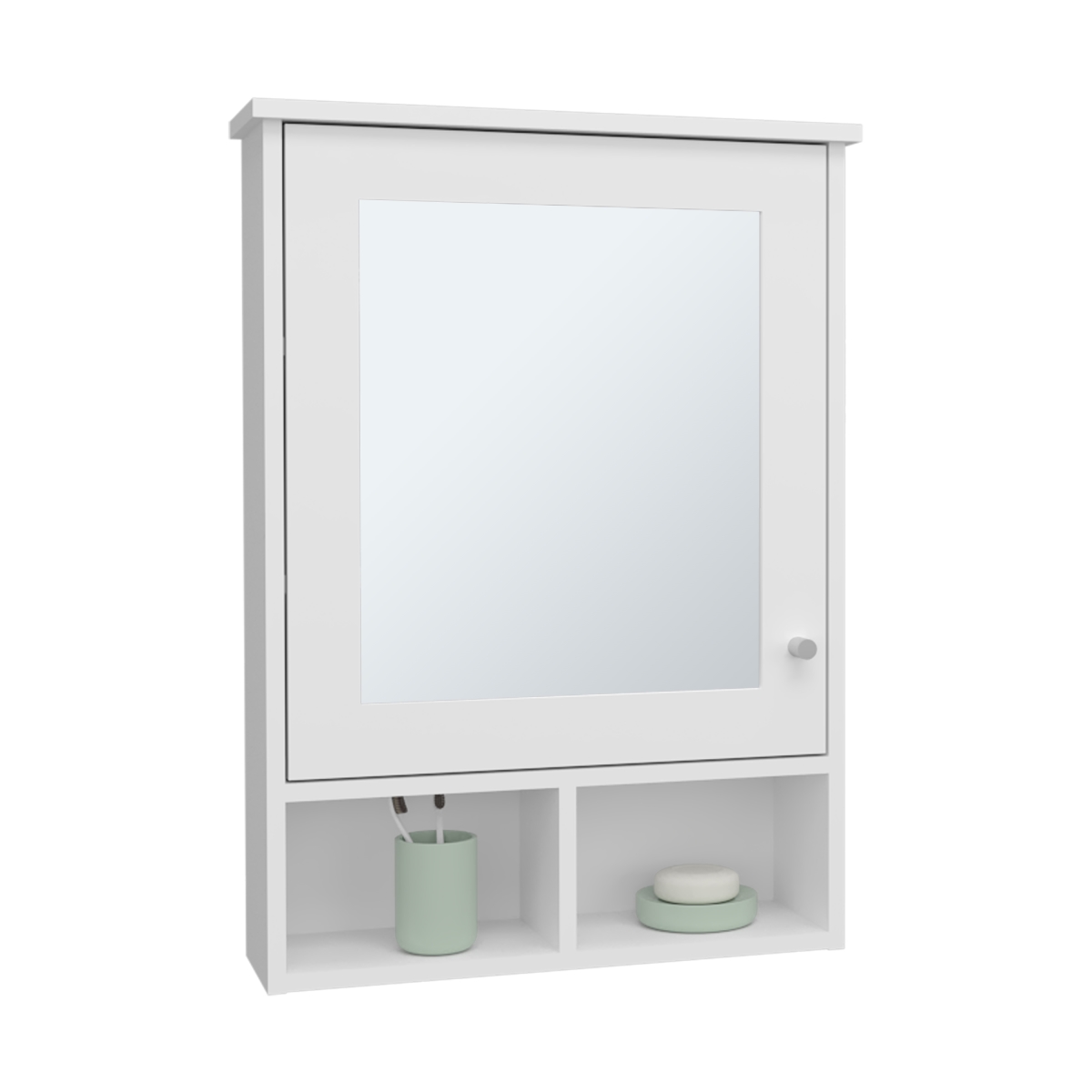 Picture of DEPOT E-SHOP DE-GLB11020 Anamoose Medicine Cabinet with 5 Shelves&#44; 1 Door&#44; and 1 Mirror&#44; White