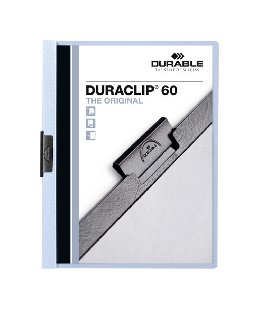 221406 Duraclip Report Cover - 60 Sheet Capacity, Light Blue - Box of 25