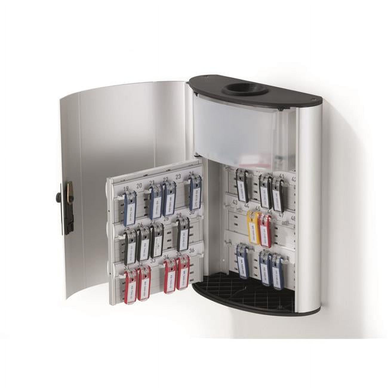 196823 Key Box Plus for 54 Key Tags with Drop Box - Combination Lock, Silver