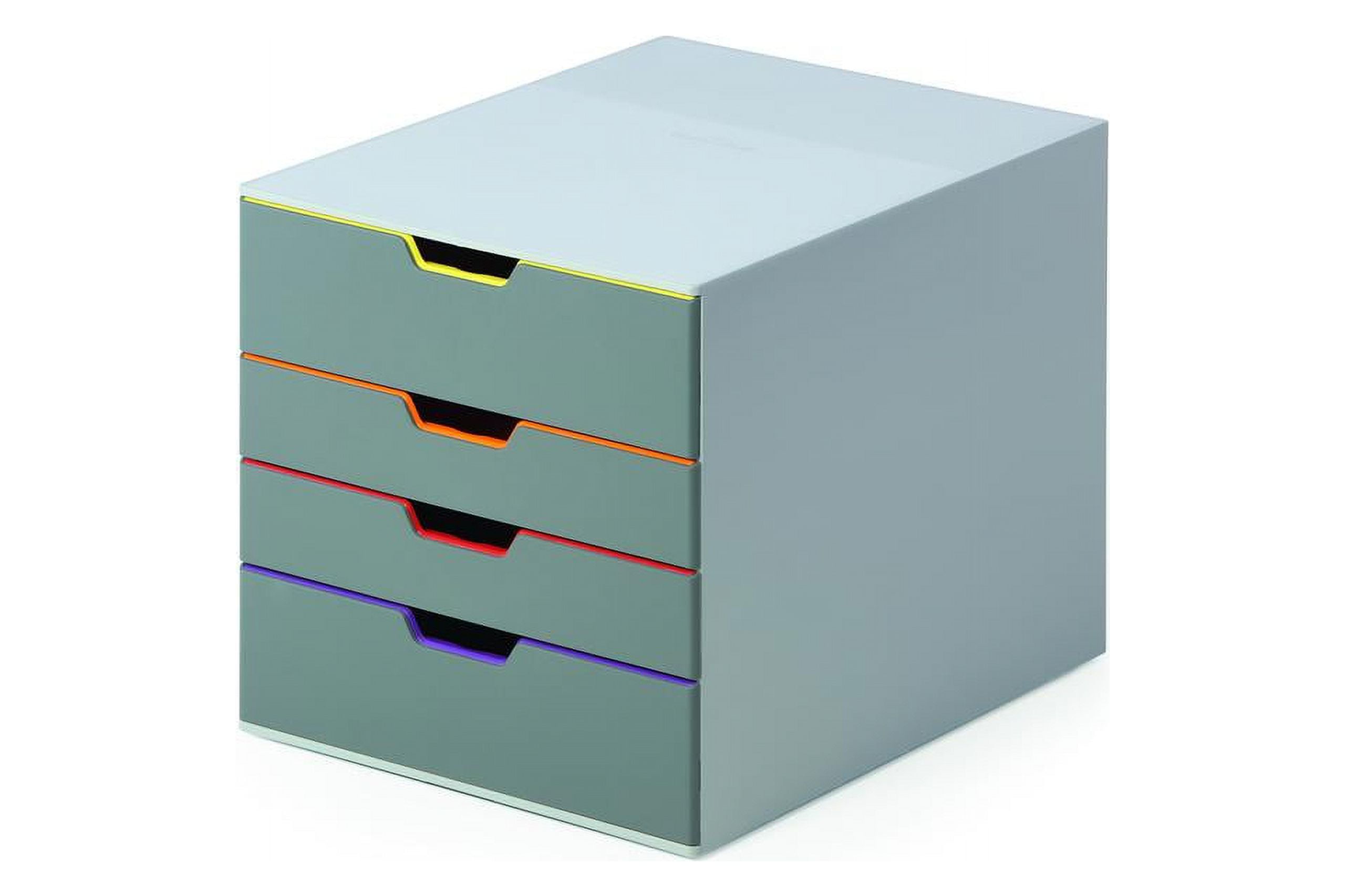 Varicolor 4 Drawer Desktop Storage Box - Gray & Multi Color