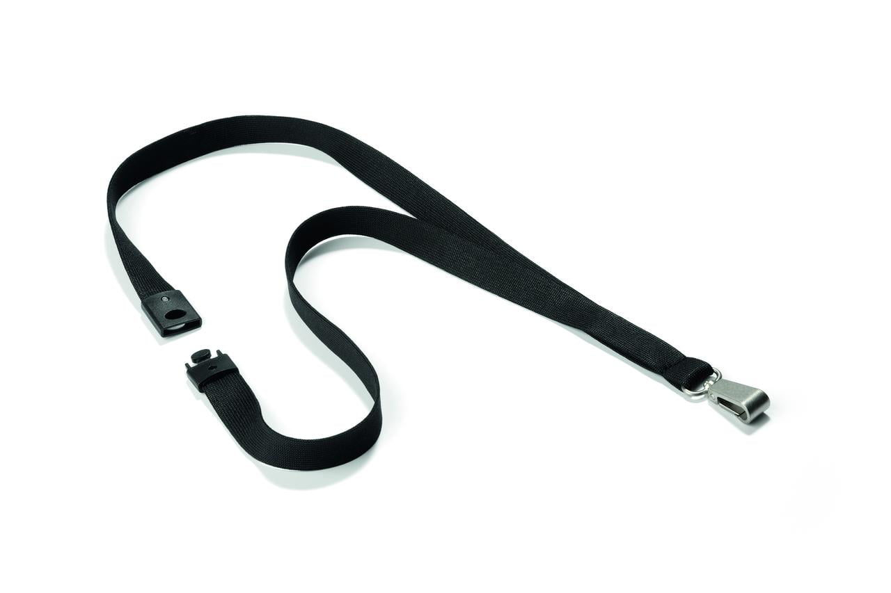 Premium Textile Lanyard with Safety Release, Black - Box of 10